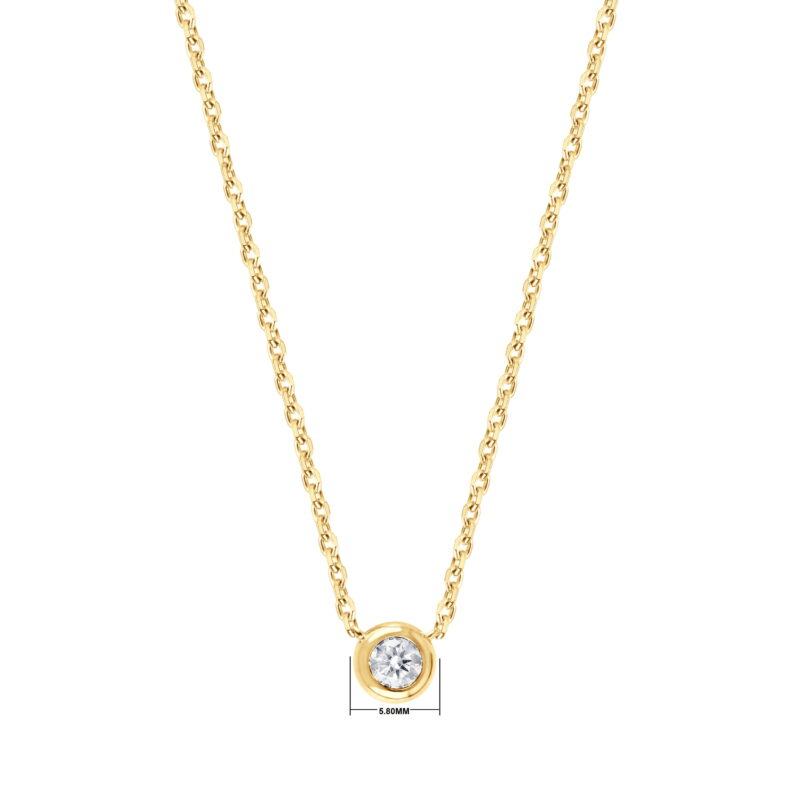 Unique Moments 1/5 Ct Round Lab Grown Diamond Necklace in YG Plated Sterling Silver for Women (J, SI-I1) - Image 4