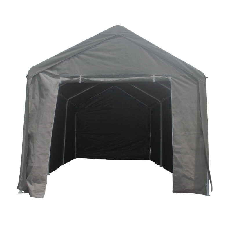 ALEKO Heavy Duty Outdoor Powder Coated Steel with Weatherproof Fabric Canopy Carport Tent, 10x20 feet,  Gray - Image 3