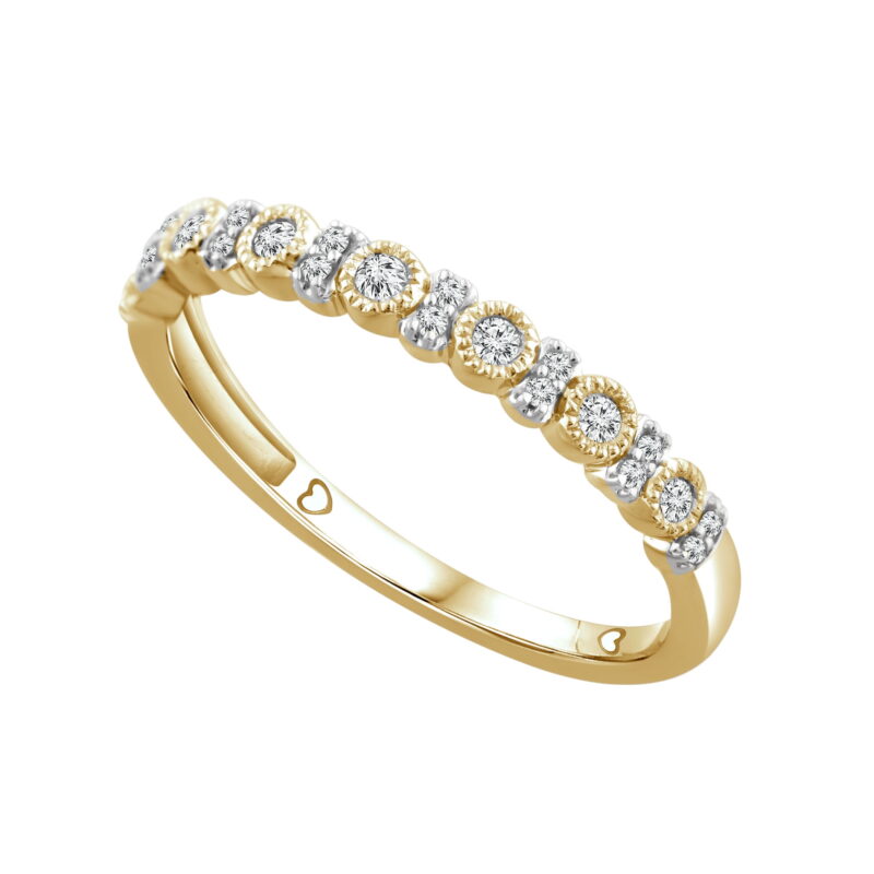 COLOR OF LOVE Spotlight Stackable Diamond Band in 10K Yellow Gold 1/6 ct. tw - Image 5