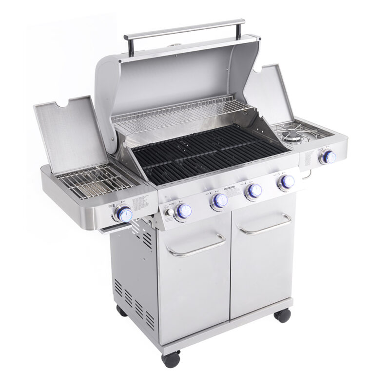 Monument Grills 4-Burner Propane Gas Grill in Stainless with LED Controls, Side and Side Sear Burners - Image 2
