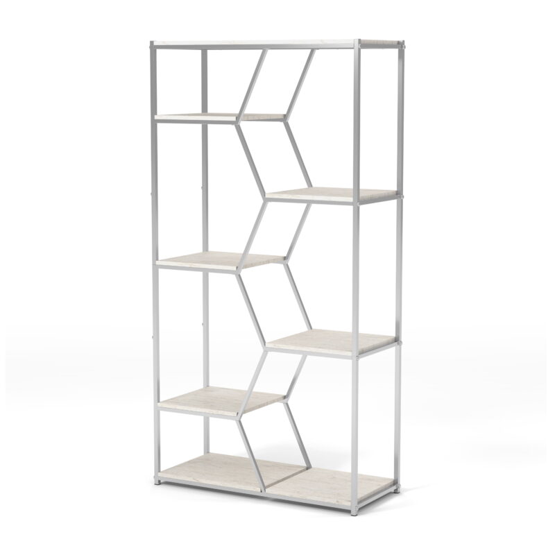 Furniture of America Liponia 7-Shelf Bookcase, Chrome - Image 6