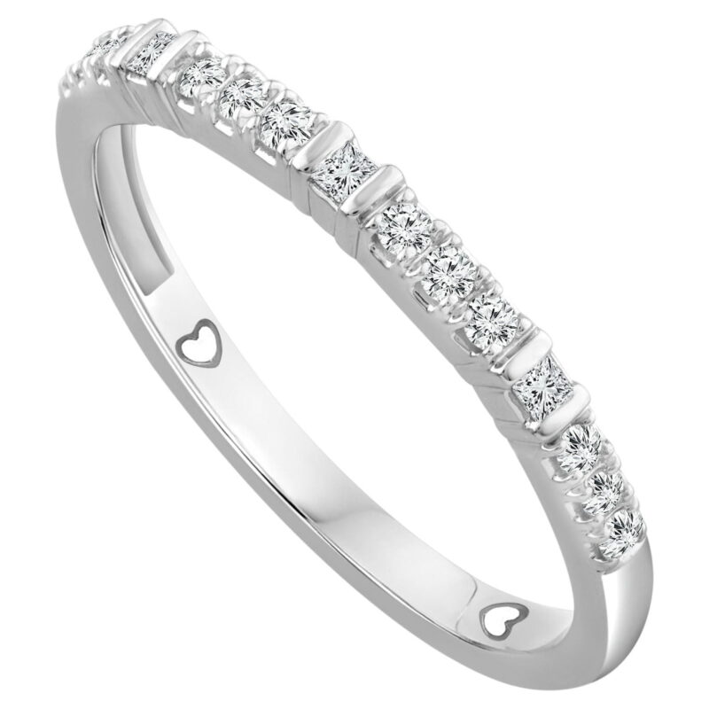 Color of Love 1/5 Carat T.W. Diamond Stackable Band in 10K White Gold (I-J,I3) - Image 6