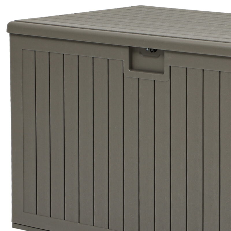 Uforic 180 Gallon Extra Large Outdoor Deck Box, Double-Wall Resin Storage Box with Flexible Divider, Lockable,‎Weatherproof,Light Brown - Image 7