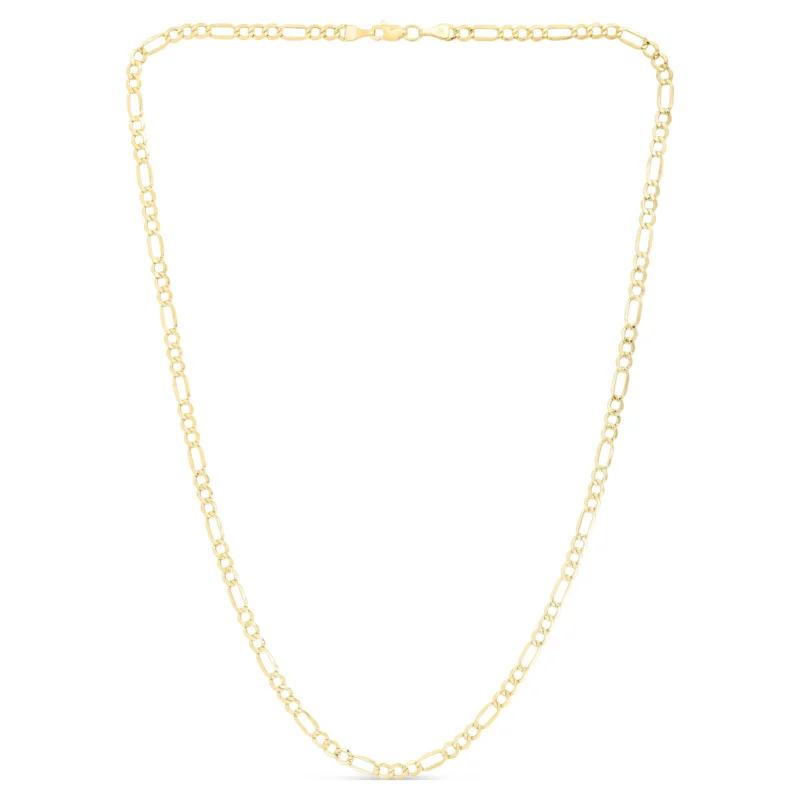 14K Yellow Gold 20in 3.5mm Figaro Chain Necklace with Lobster Clasp - Image 4