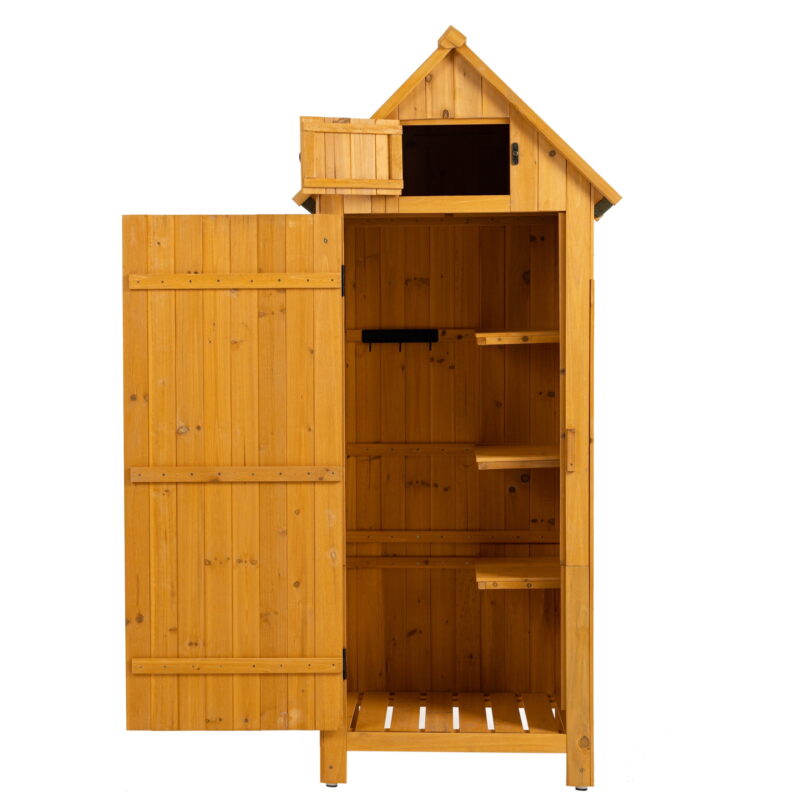 AENKYO 30.3"L X 21.3"W X 70.5"H Outdoor Storage Cabinet Tool Shed Wooden Garden Shed for Garden Lawn Backyard,Natural - Image 3