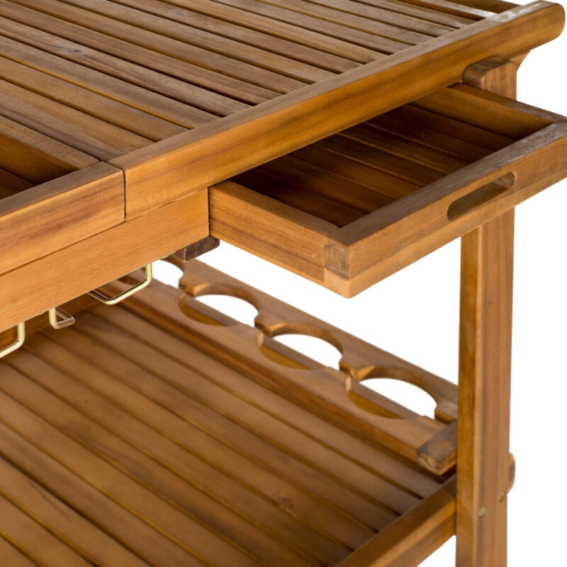 Safavieh Orland Indoor/Outdoor Contemporary Wood Tea Trolley - Image 6