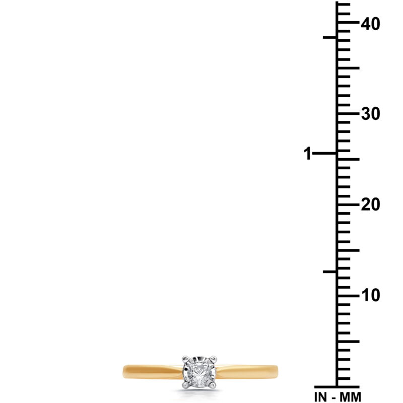 Forever Bride 1/10 CTTW Round Diamond Solitaire Engagement Ring 10K Yellow Gold for Women - Image 2