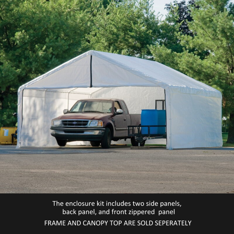 ShelterLogic Super Max 18' x 20' White Canopy Enclosure Kit Fits 2" Frame - Image 3