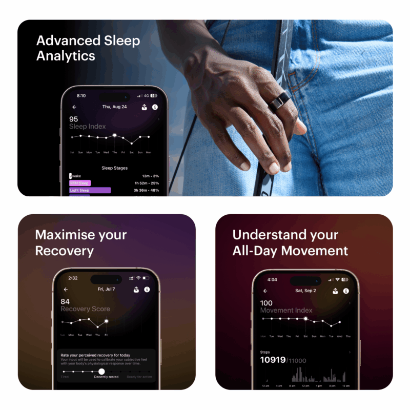 Ultrahuman Ring AIR Size 9 - World’s Lightest Sleep-Tracking Wearable - Bionic Gold HSA/FSA Eligible - Image 4