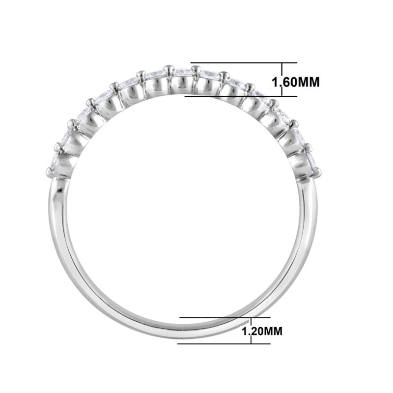 Unique Moments 1/4 Ct Round Cut Lab Grown Diamond Half Eternity Band Ring in Sterling Silver (H-I, SI-I1) - Image 4
