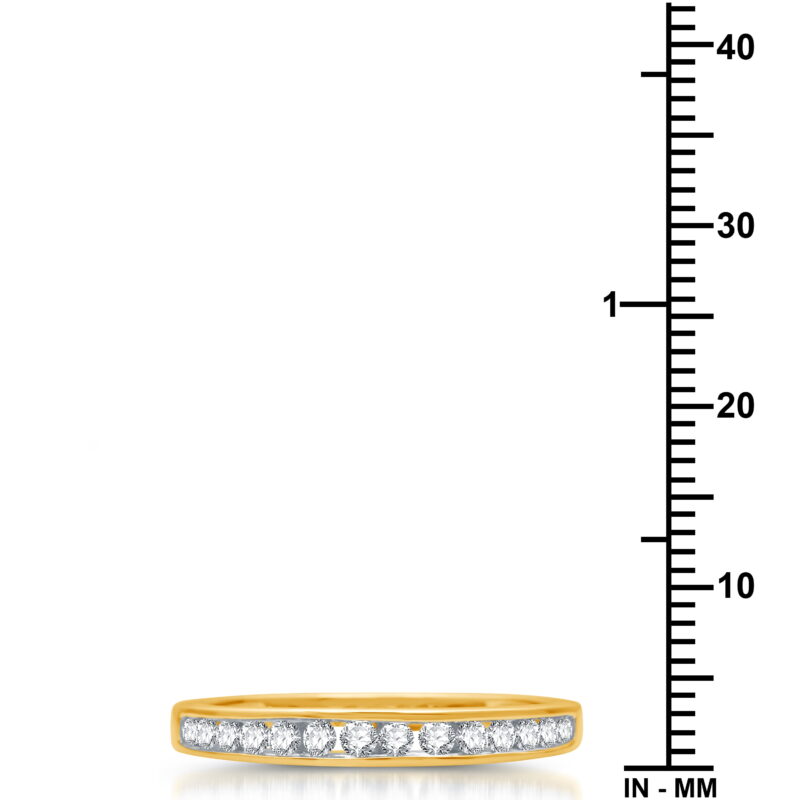 Brilliance Fine Jewelry Women's 10K Yellow Gold Stackable Wedding Band, 1/4 CTW Lab Grown Diamond - Image 2