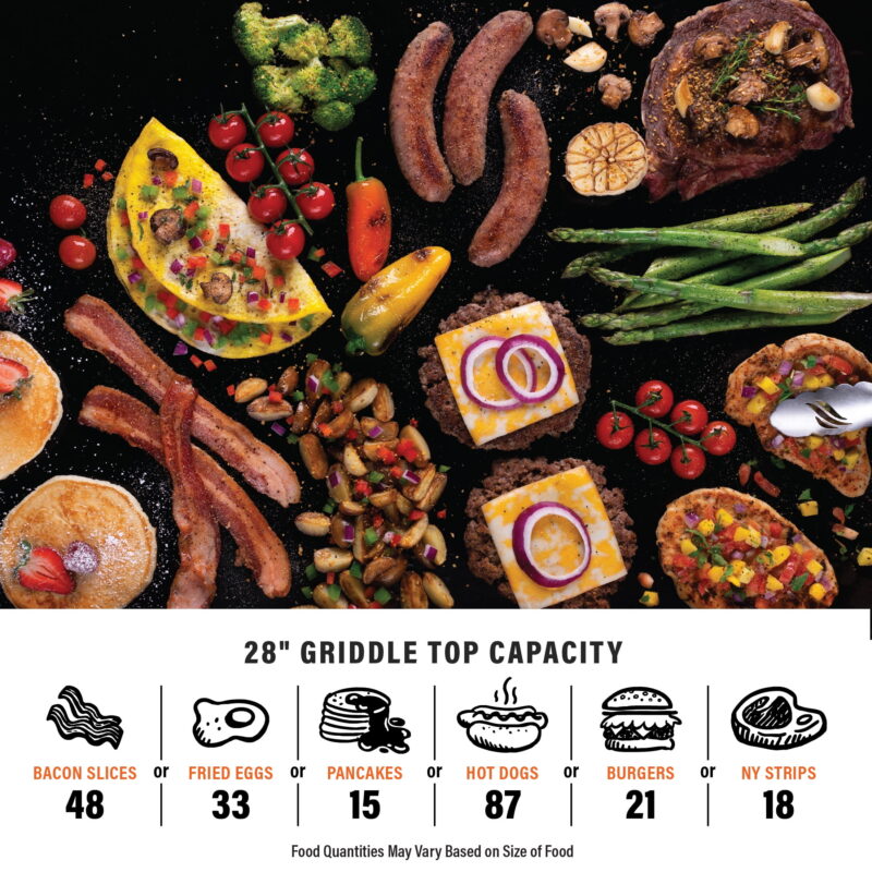Blackstone 2-Burner 28” Propane Griddle with Hood and Omnivore Griddle Plate - Image 7