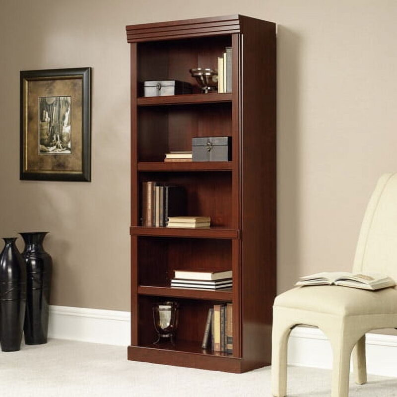 Sauder Heritage Hill 72" H 5-Shelf Bookcase, Classic Cherry Finish - Image 2