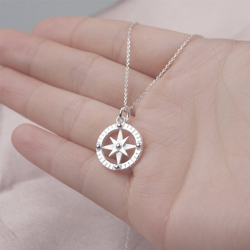 Anavia Anniversary Gift for Girlfriend / Wife, Sterling Silver Compass Necklace Gift Card, I'd Be Lost Without You Jewelry for Her - Image 5