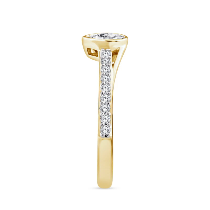 Brilliance Fine Jewelry 1/2 Ctw Lab Grown Diamond Promise Ring in 14K Yellow Gold-Plated Sterling Silver, Women - Image 3