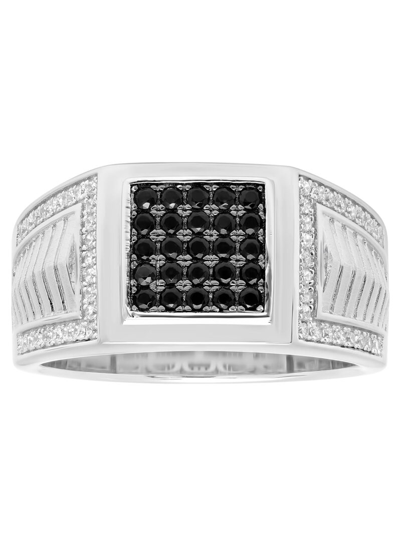 Men’s Sterling Silver Two Tone Cubic Zirconia Ring - Image 3