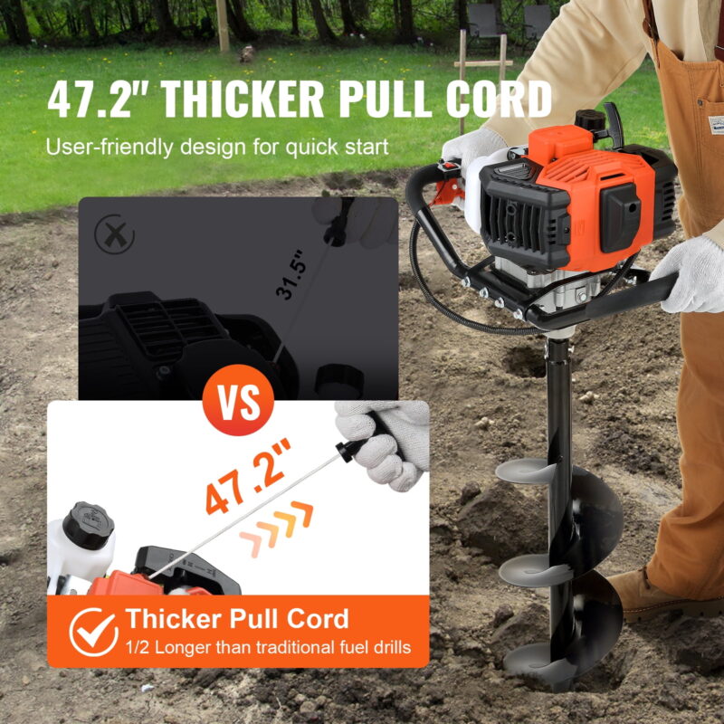 KFFKFF Post Hole Digger 43cc Gas Powered Earth Digger - Image 5