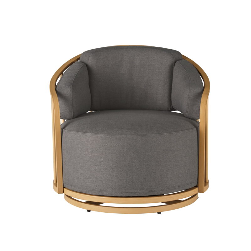 Better Homes & Gardens Lillian Swivel Birdcage Accent Chair, Charcoal Linen - Image 4
