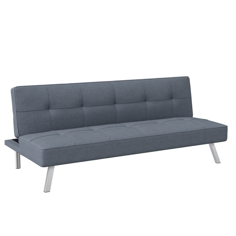 Serta Chelsea Convertible Sofa, Lounger and Full Size Bed, Light Gray Fabric - Image 2