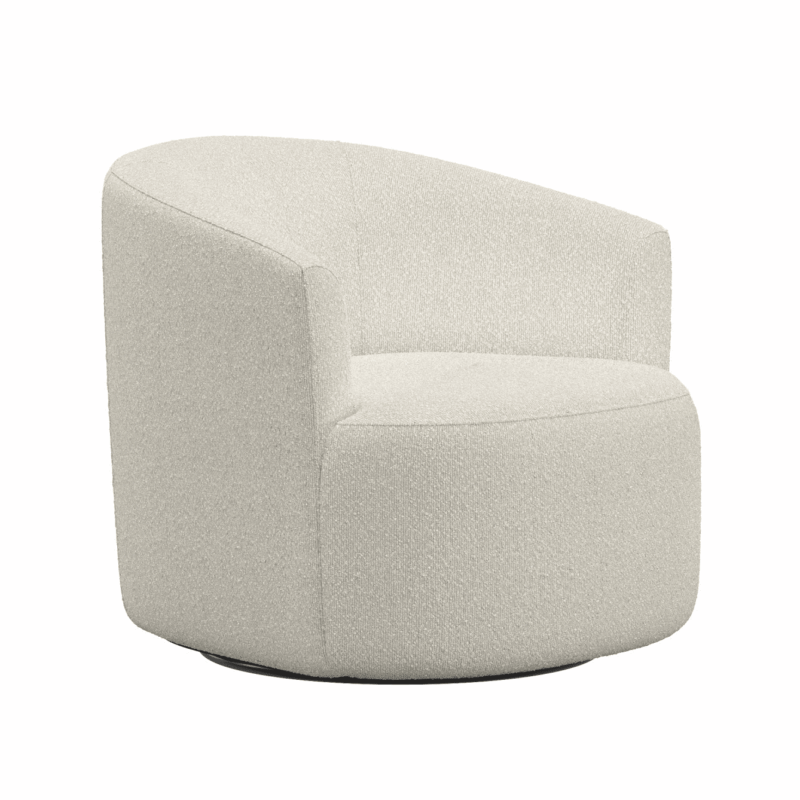 Mainstays Boucle Swivel Accent Chair, Cream - Image 2