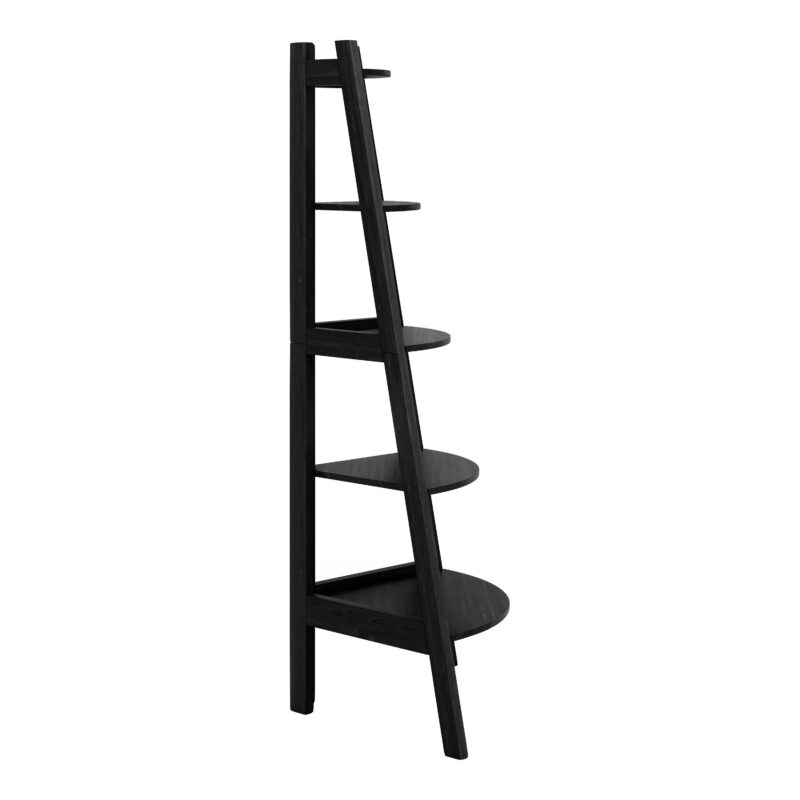 Furniture of America Reno Adult Modern 5-Shelf Corner Bookcase, Black - Image 4