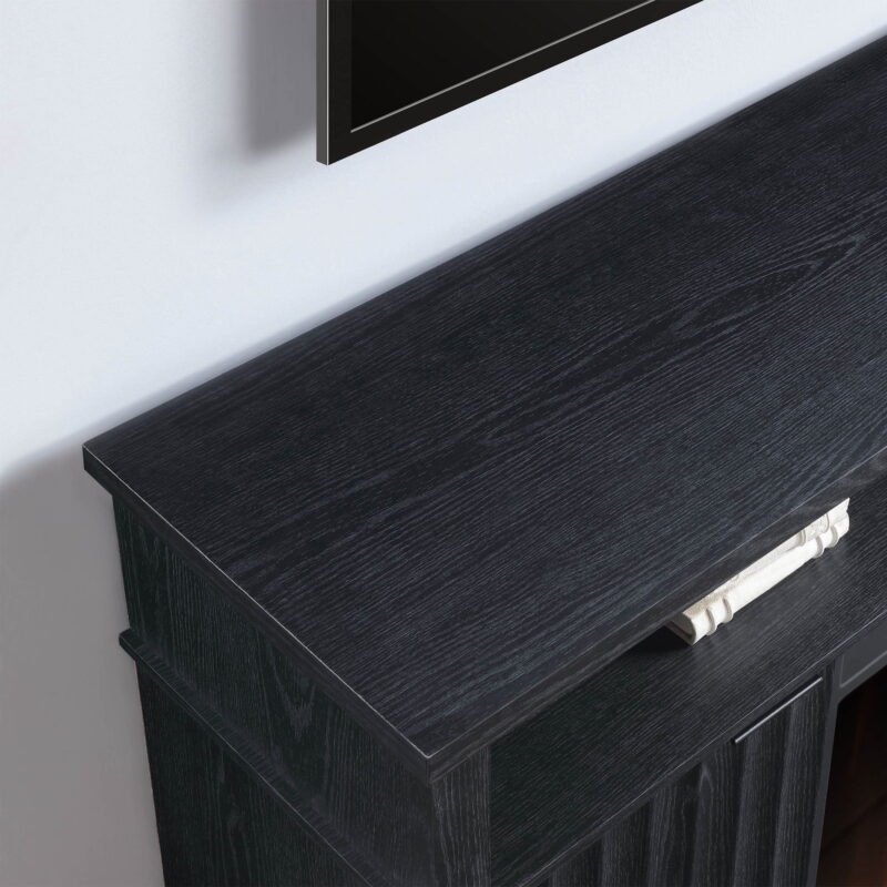 Whalen Furniture Harris Fluted Media Fireplace Console for TVs up to 70”, Black Finish - Image 7