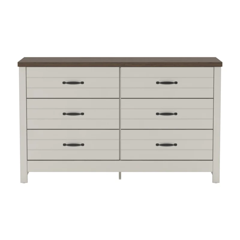 Lancaster Wood 6 Drawer Dresser, Ivory, by Hillsdale Living Essentials - Image 4