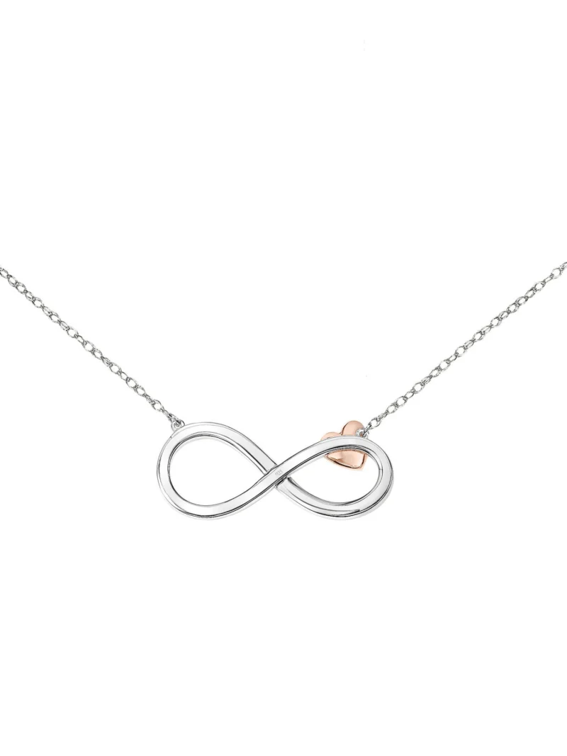 Keepsake Diamond-Accent Sterling Silver with 18K Rose Gold-Plating Infinity Heart Necklace - Image 6