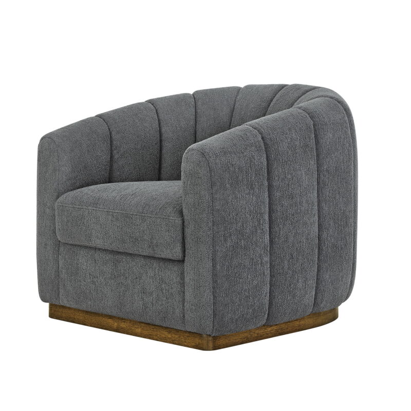 Better Homes & Gardens Lillian Accent Swivel Chair, Charcoal Boucle - Image 4