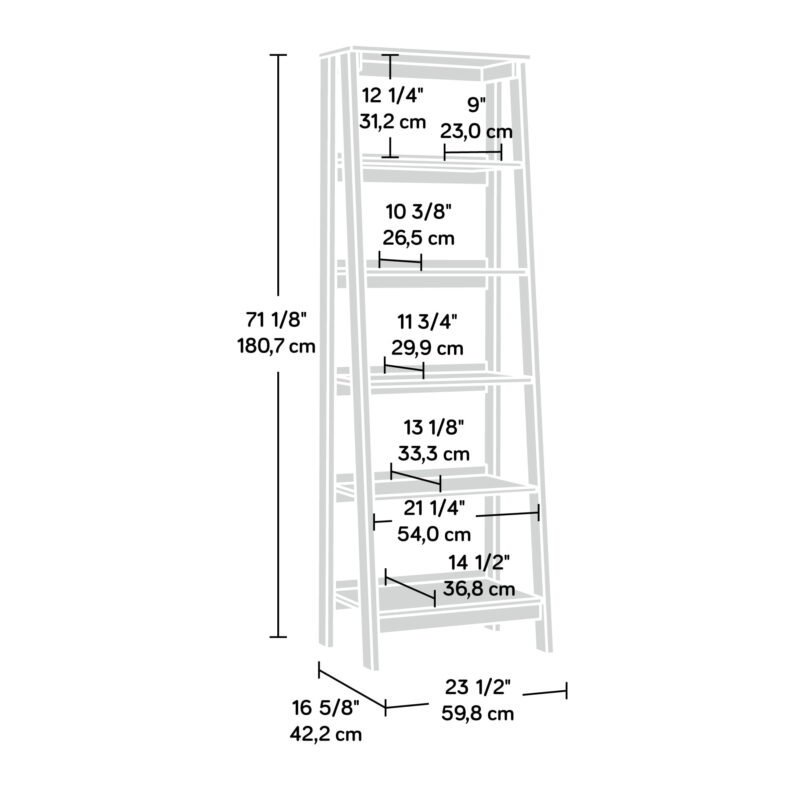 Sauder Trestle 5 Shelf Bookcase, Jamocha Wood Finish - Image 5