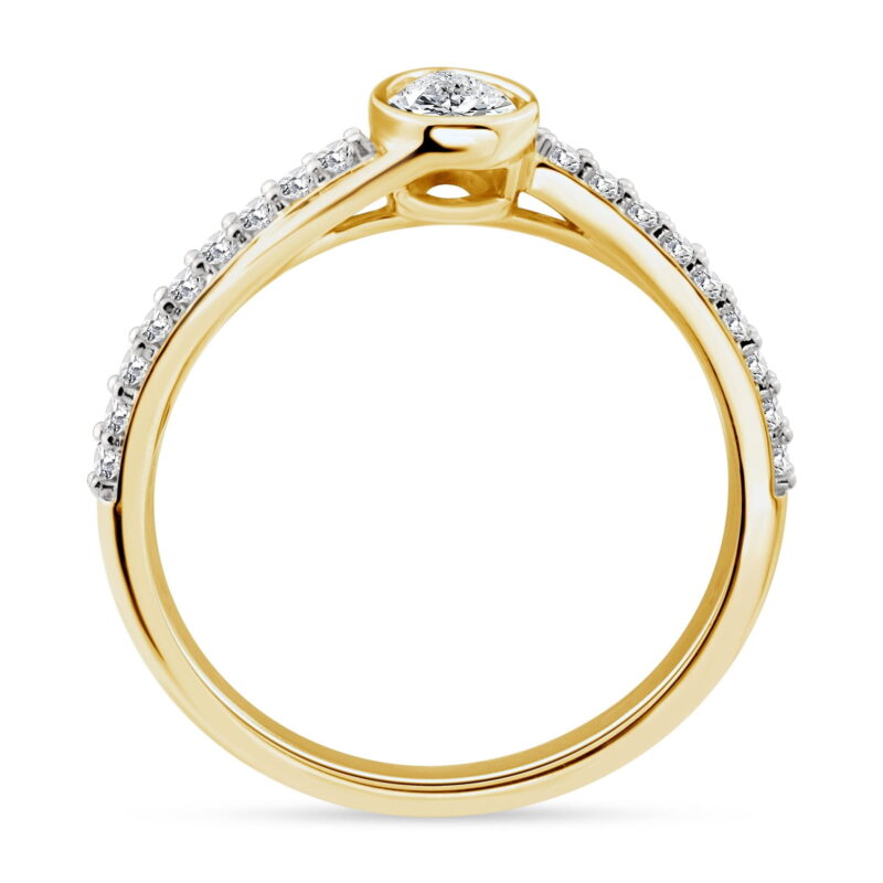 Brilliance Fine Jewelry 1/2 Ctw Lab Grown Diamond Promise Ring in 14K Yellow Gold-Plated Sterling Silver, Women - Image 2