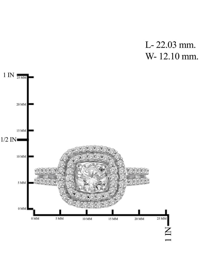Diamonice 0.925 Sterling Silver 3.00 Carat White Cubic Zirconia Ring for Women | Cubic Zirconias for Everyday Womens Wear - Image 3