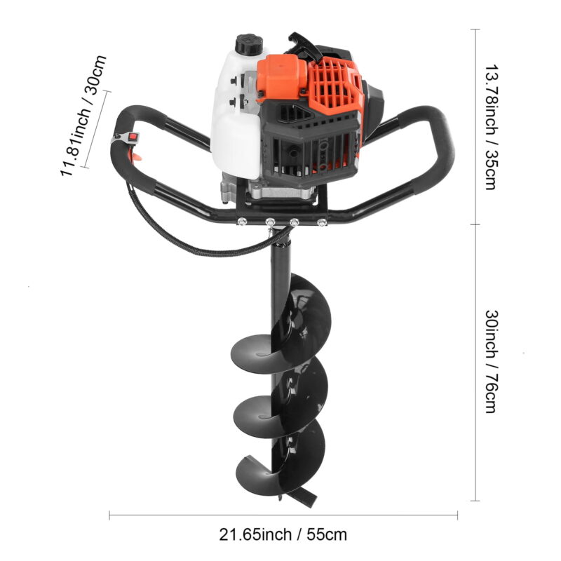 KFFKFF Post Hole Digger 43cc Gas Powered Earth Digger - Image 4