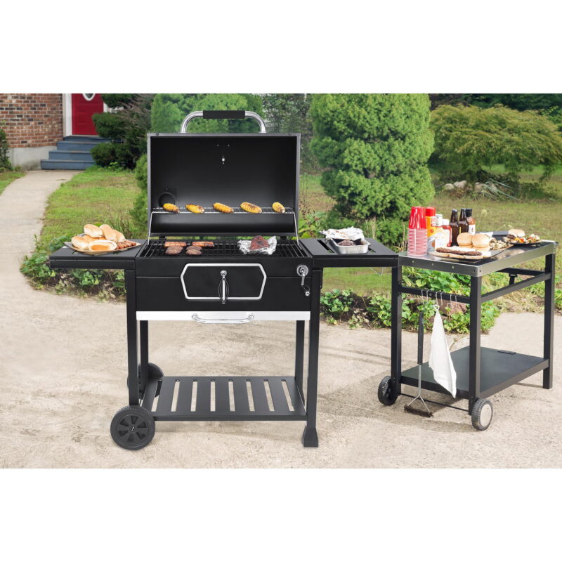 Royal Gourmet 30" CD2030AN Deluxe Charcoal Grill, BBQ Smoker Picnic Camping Patio Backyard Cooking, Black - Image 4