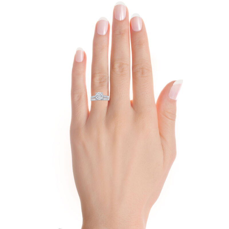 Forever Bride 1/3 Carat T.W. Diamond Sterling Silver Composite Bridal Set - Image 6