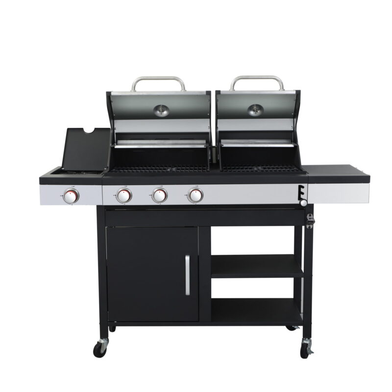 Miniyam 3-Burner Multi-function Propane Gas BBQ Grill with Side Burner for Outdoor Cooking, 37230BTU Output, Stainless Steel - Image 5
