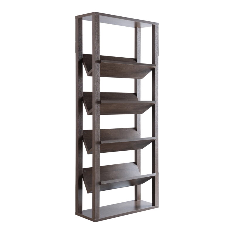 Furniture of America Rubus 4-Shelf Etagere Bookcase, Walnut - Image 6