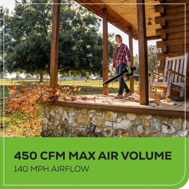 Greenworks 60V 450 CFM at 125 Mph Cordless Leaf Blower with 2.0Ah Battery & Charger 2414402 - Image 7