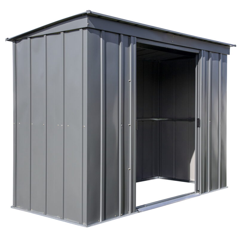 Arrow Classic Steel Storage Shed, 8x4, Charcoal - Image 3