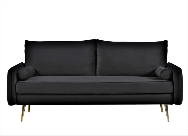 US Pride Furniture Villeda 70''W Polyester Square Arms Sofa Black - Image 7