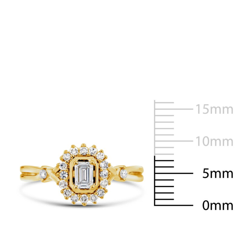 Brilliance Fine Jewelry 1/2 Ctw Lab Grown Diamond Promise Ring in 14K Yellow Gold-Plated Sterling Silver, Women - Image 5