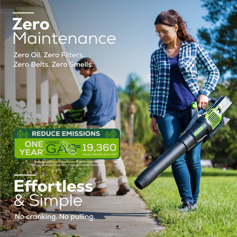 Greenworks 60V 610 CFM Cordless Brushless Leaf Blower with 2.5Ah Battery & Rapid Charger 2419402 - Image 6