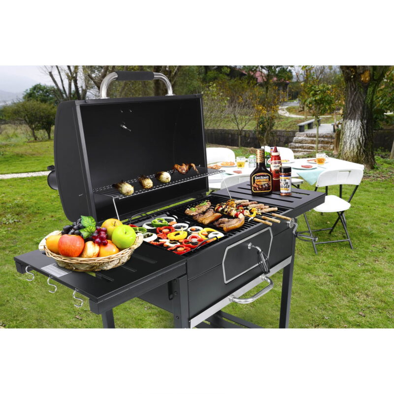 Royal Gourmet 30" CD2030AN Deluxe Charcoal Grill, BBQ Smoker Picnic Camping Patio Backyard Cooking, Black - Image 5