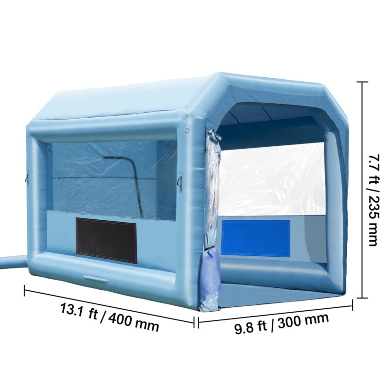 KFFKFF Portable Spray Shelter, 13.1x9.8x9 ft, Includes 750W Blower & Filtration System, Ideal for Motorcycles, Bicycles & Vehicle Parts - Image 2