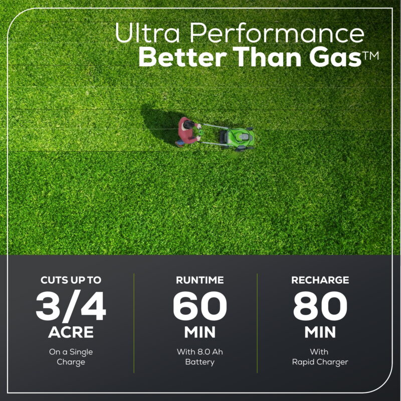 Greenworks 60V 21" Self Propelled Lawn Mower with (1) 8.0 Ah Battery & Rapid Charger 2546402 - Image 6