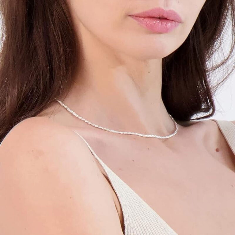 PORI JEWELERS Sterling Silver 5mm diamond cut rope chain necklace- Made In Italy - Image 5