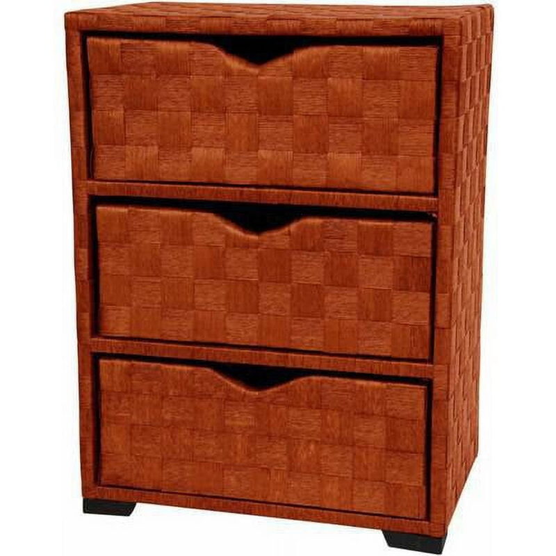 Oriental Furniture Natural Fiber Chest of Drawers, 3 Drawer, mocha color - Image 3