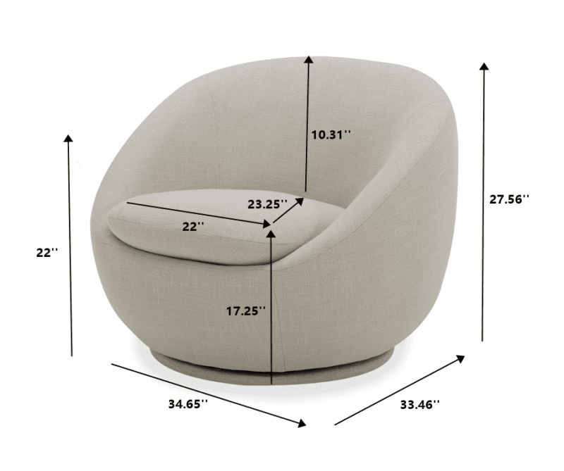 Better Homes & Gardens Mira Swivel Accent Chair, Cream Linen - Image 7