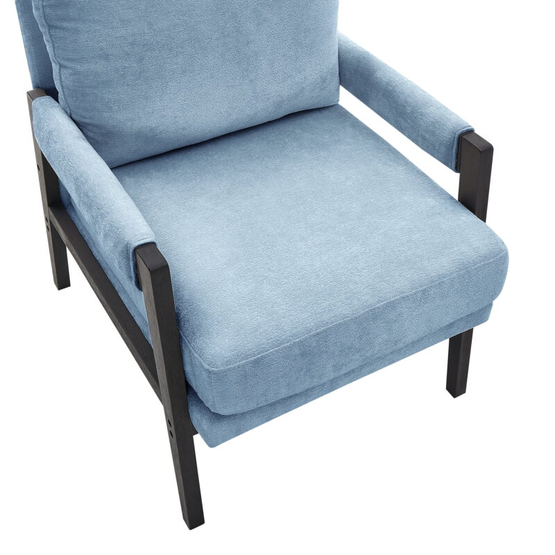 Roundhill Furniture Kelly Mid-Century Modern Chenille Upholstered Accent Armchair, Blue - Image 4