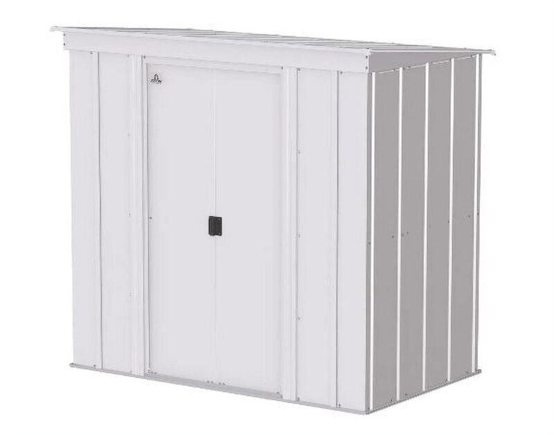 Arrow CLP64FG 6 x 4 ft. Classic Steel Storage Shed, Flute Grey - Image 5